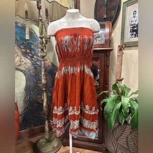 EUC Advance Apparel Red Sleeveless strapped style Crepe Shift Dress